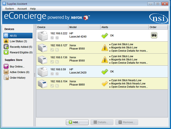 Xerox eConcierge Dashboard