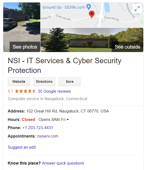 NSI Business Page